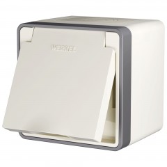 WERKEL WL15-02-04/ Розетка влагозащ. с зазем. с защит. крышкой и шторками Gallant (сл.ксть) a036783 W5071203