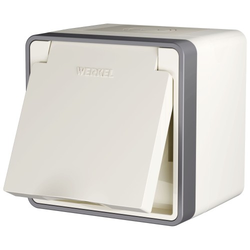 WERKEL WL15-02-04/ Розетка влагозащ. с зазем. с защит. крышкой и шторками Gallant (сл.ксть) a036783 W5071203