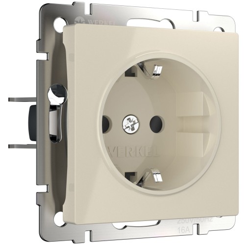 WERKEL WL03-SKGS-01-IP44-ivory / Розетка с заземлением и шторками (слоновая кость) a028893 W1171103