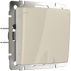 WERKEL WL03-SKGSC-01-IP44-ivory/Розетка влагозащ.с зазем.с защит.крышкой и штор. (сл.кость) a028894 W1171203