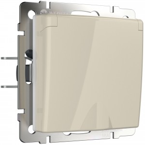 WERKEL WL03-SKGSC-01-IP44-ivory/Розетка влагозащ.с зазем.с защит.крышкой и штор. (сл.кость) a028894 W1171203