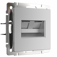 WERKEL WL06-RJ45+RJ45 / Розетка двойная Ethernet RJ-45  (серебряный) a033760 W1181106