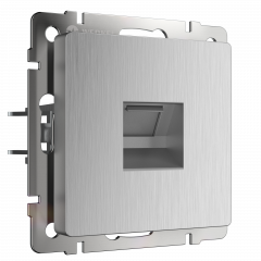 WERKEL Серебряный рифленый WL09-RJ-11 / Телефонная розетка  RJ-11 (cеребряный рифленый)