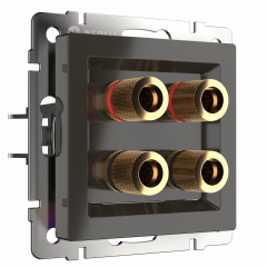 WERKEL Серо-коричневый WL07-AUDIOx4 / Аккустическая розетка (серо-коричневый) WERKEL Серо-коричневый WL07-AUDIOx4 / Аккустическая розетка (серо-коричневый)