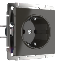 WERKEL WL07-SKGS-01-IP44/ Розетка с заземлением и шторками  (серо-коричневый) a029862 W1171107