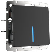 WERKEL Черный матовый WL08-SW-1G-LED/Выключатель одноклавишный с подсветкой (черный матовый) a02987 W1110108