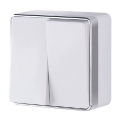 WERKEL WL15-03-01/ Выключатель  двухклавишный  Gallant (белый) a036762 W5020001