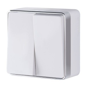 WERKEL WL15-03-01/ Выключатель  двухклавишный  Gallant (белый) a036762 W5020001