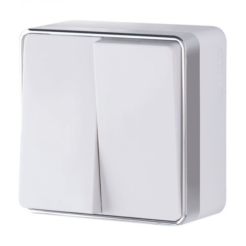 WERKEL WL15-03-01/ Выключатель  двухклавишный  Gallant (белый) a036762 W5020001