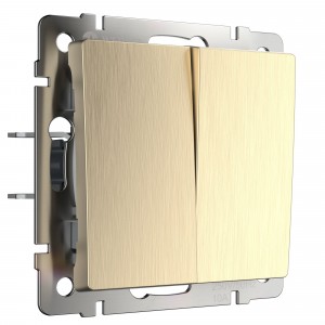 WERKEL WL10-SW-2G / Выключатель  двухклавишный  (шампань рифленый) a035612 W1120010