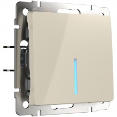 WERKEL WL03-SW-1G-2W-LED-ivory/Выключатель одноклавишный проходной с подсветкой (Слоновая кость) a030804 W1112103