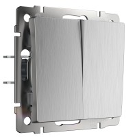 WERKEL WL09-SW-2G-2W / Выключатель двухклавишный проходной (cеребряный рифленый) a035656 W1122009