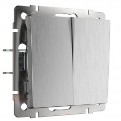 WERKEL WL09-SW-2G-2W / Выключатель двухклавишный проходной (cеребряный рифленый) a035656 W1122009