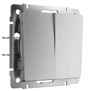 WERKEL WL09-SW-2G-2W / Выключатель двухклавишный проходной (cеребряный рифленый) a035656 W1122009