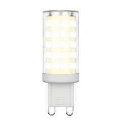 LED-JCD-9W/3000K/G9/CL GLZ09TR Лампа светодиодная, прозрачная. Теплый белый свет (3000К). RSP