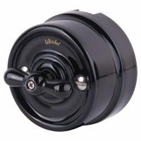 WERKEL WL18-01-05/ Выключатель на 4 положения двухклавишный (черный) Ретро a036810 W5620008