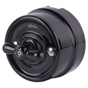 WERKEL WL18-01-05/ Выключатель на 4 положения двухклавишный (черный) Ретро a036810 W5620008