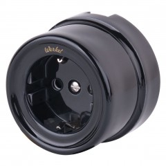 WERKEL WL18-03-01/ Розетка с заземлением (черный) Ретро a036815 W5671008