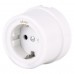 Розетка с заземлением (белый) Ретро