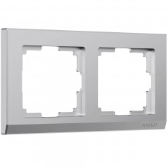 WERKEL Stark /Рамка на 2 поста (серебряный матовый) a063454 W0021865 WERKEL Stark /Рамка на 2 поста (серебряный матовый) a063454 W0021865