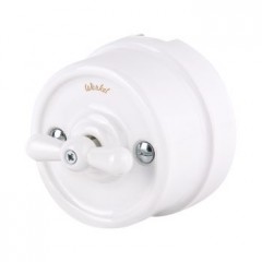 Выключатель на 4 положения двухклавишный (белый) Ретро