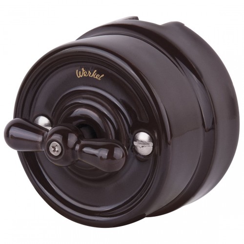 WERKEL WL18-01-03/ Переключатель одноклавишный (коричневый) Ретро a036803 W5612014