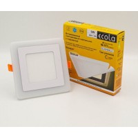 Ecola LED downlight встраив. Квадратный даунлайт с драйвером с подсветкой 9(6+3)W 220V4200K 145мм