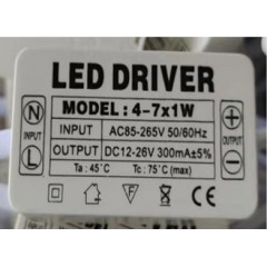 ДРАЙВЕР LED DRIVER (4-7W)*1W 300mA