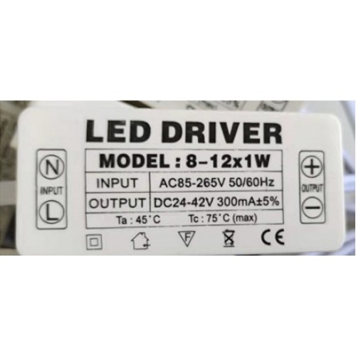 ДРАЙВЕР LED DRIVER (8-12W)*1W 300mA