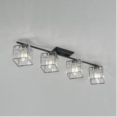 Светильник SPFD-40166 КВАДРАТ TREND BLACK/ЧЕРНЫЙ 840*200*120мм/4/E27/100W без ламп
