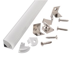 Профиль GAL-GLS-2000-16-16 угловой (2м профиль+2м рассеиватель+2заглушки+4 скоб с шурупами RSP 16*16