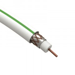 Кабель телевизионный SAT 703 B, 75 Ом, Cu/(оплётка Cu 75%), PVC, цвет белый, бухта 100 м ЭРА