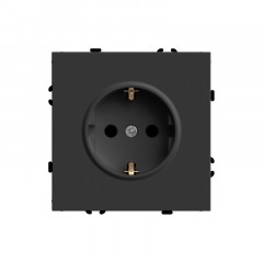 Розетка 2P+PE Stekker Эмили со шторками черный уголь RST16-5110-05