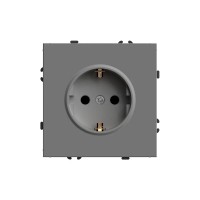 Розетка 1-местная с защитной шторкой с/з (механизм), STEKKER, 250В, 16А, серия Эмили, RST16-5110-10