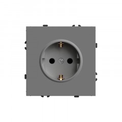 Розетка 1-местная с защитной шторкой с/з (механизм), STEKKER, 250В, 16А, серия Эмили, RST16-5110-10