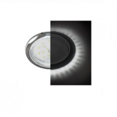 Ecola GX53 H4 LD5300 светильник встраив. без рефл. с подсветкой Хром 48x106 (к+)