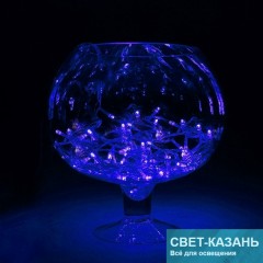 Гирлянда МЕТРАЖ СИНИЙ 5,2 м, нить силикон, 220V, контр. 8 р, 671029 ПОДАРОК