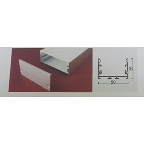 Профиль PRO246 SPF05 алюминиевый накладной широкий (3000х50х35мм, профиль + рассеиватель)