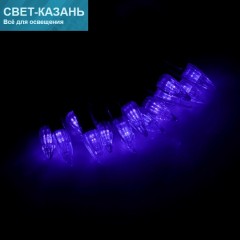 Гирлянда МЕТРАЖ СИНИЙ уличная с насадками "Свечки" 5 м, черный провод LED-40, фиксинг, 185550