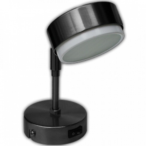 Ecola GX53 FT4173 светильник поворотный на среднем кроншт. черный хром 210х80