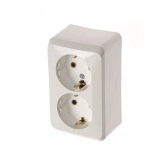 Этюд белый Розетка о/у 2я з/к РА16-007b 16/96шт