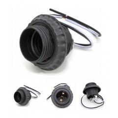 Патрон Е27 с кольцом / черный / М10 / с проводом 15см SPFR65552