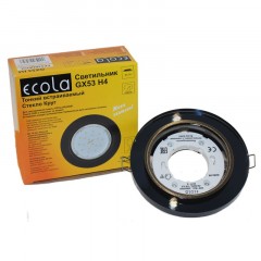 Ecola GX53 H4 LD5310 Glass Стекло Круг с подсветкой  черный хром - черный 38x126 (к+)