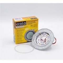 Ecola GX53 H4 LD5313 Glass Стекло Круг с вогнутыми гранями с подсветкой  хром - серебряный блеск 38x