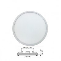 Ecola LED downlight встраив. Круглый даунлайт с креплением под любое отверстие (50-210mm) 20W 4000К