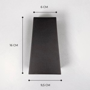 Светильник настенный SAPFIR SPF-4807 BLACK/ЧЕРНЫЙ D160*95/H60/2/LED/10W/4000K IP65 22-07