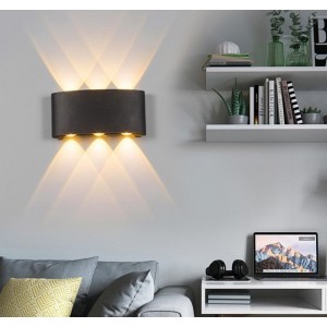 Светильник настенный SAPFIR SPF-4810 BLACK/ЧЕРНЫЙ D170*80/H55/1/LED/6W/3000K IP65 TWIN 22-07 (1/50)