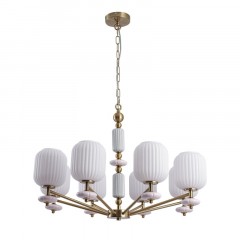 8334/8 MODERNI LN26 32 бронза/белый, металл/керамика/стекло Люстра E27 8*40W 220V ALEGRA