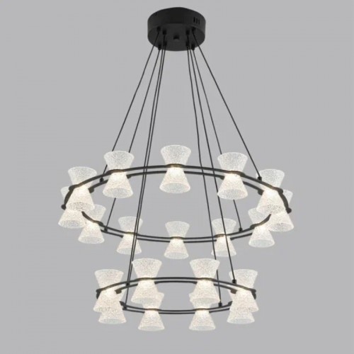 8341/70L LEDIO LN черный/прозрачный металл/акрил Люстра подвесная LED 70W 3000K 220V VINORA