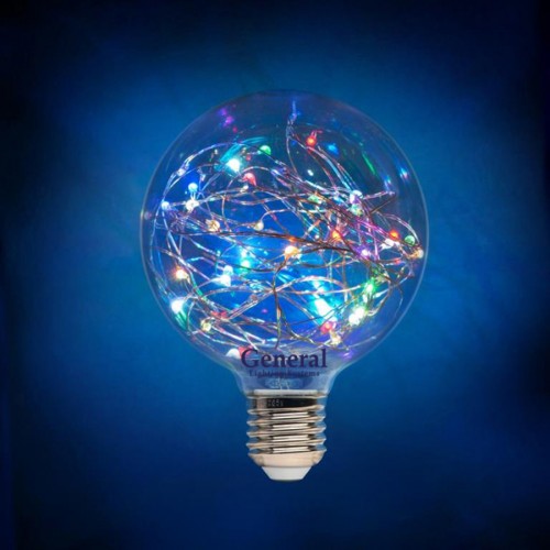 Лампа Филамент GLDEN-G95SW-1-230-E27-RGB GNRL RSP 10/100